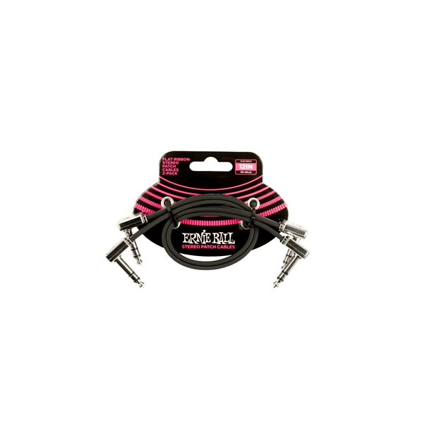 Ernie Ball 6405 Flat Ribbon Stereo Patch Cable 30,48cm 2-Pk