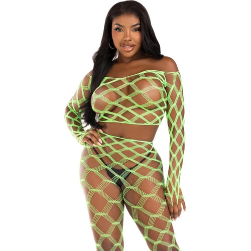 LEG AVENUE SETS LEG AVENUE - TOP E LEGGINS HARDCORE VERDE