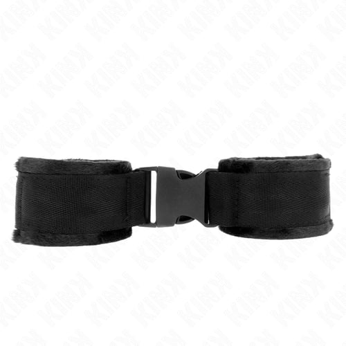 KINK WRIST RESTRAINT KINK - TENUTA DA POLSO IN NYLON HOOK&amp;LOOP ROSSO-NERO MODELLO 1 REGOLABILE 25-35 CM X 6 CM