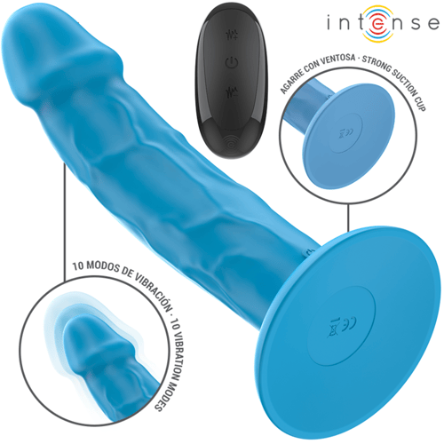 INTENSE FUN INTENSE - PHOEBE VIBRATORE REALISTICO 10 VIBRAZIONI TELECOMANDO BLU