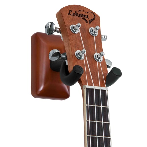 Gator Frameworks GFW-UKE-HNGRMHG Supporto da parete per ukulele e mandolino con piastra in mogano