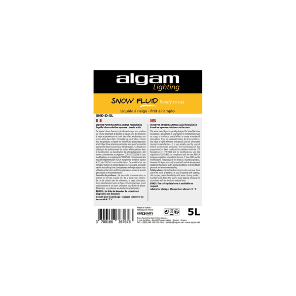 Algam Lighting SNO-D-5L Liquido Neve Pronto all'Uso 5L