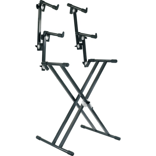 PROEL STAGE Supporto professionale per tastiera a tre livelli con doppio telaio e sistema di regolazione SNAP LOCK.