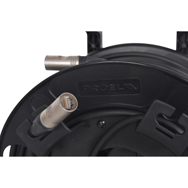 PROEL STAGE Cavo professionale PROEL LAN6S Cat6 S-UTP - PUR, assemblato su avvolgitore professionale PROEL AV190, con connettori RJ45 Cat6A di alta qualità NEUTRIK NE8MX6. Lunghezza 75 m. Altre lunghezze disponibili: visualizzare le specifiche tecniche