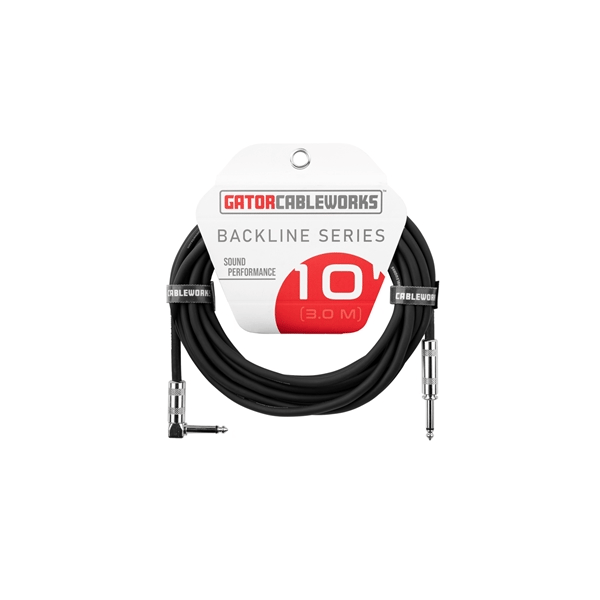 Gator Cableworks GCWB-INS-10RA Cavo strumento jack dritto/angolato 3 m Serie Backline