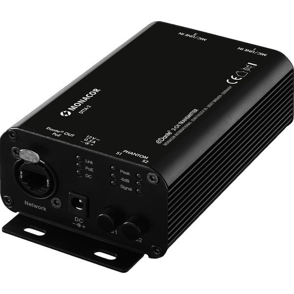 MONACOR CONVERTITORE AUDIO TRASFORMA SEGNALI AUDIO ANALOGICI IN STREAM DANTE
