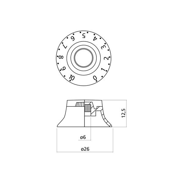 Yellow Parts EZ2219A Manopole di regolazione SG® Style Ambra 3 Pcs