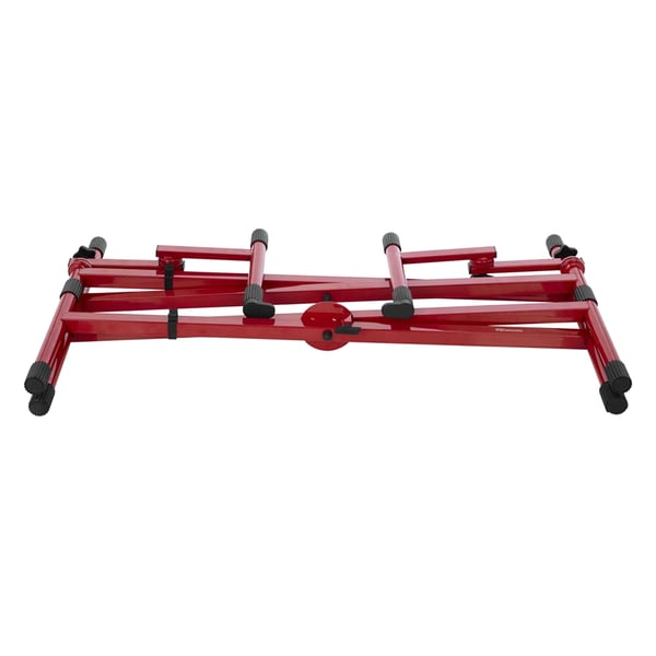 Gator Frameworks GFW-KEY-5100XRED Supporto per tastiera a doppio livello con struttura a "X" in colore rosso<br>