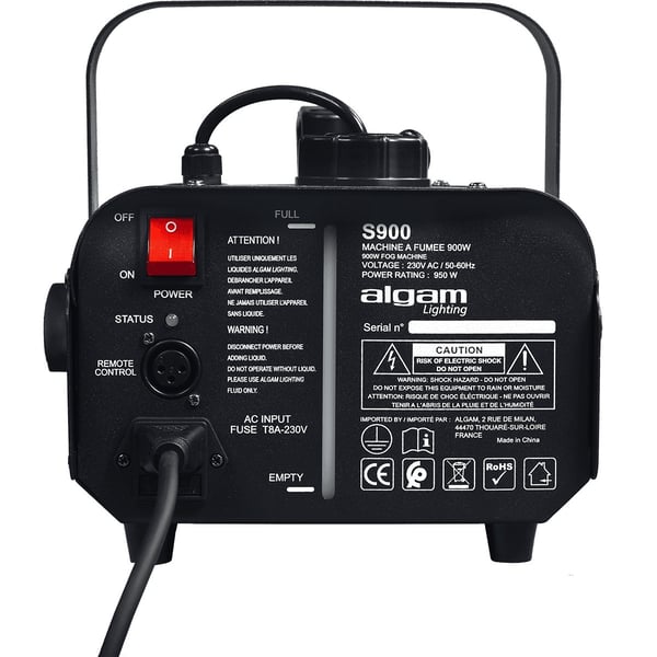 ALGAM LIGHTING S900 MACCHINA DEL FUMO 900W CON TELECOMANDO CABLATO E RADIOCOMANDO