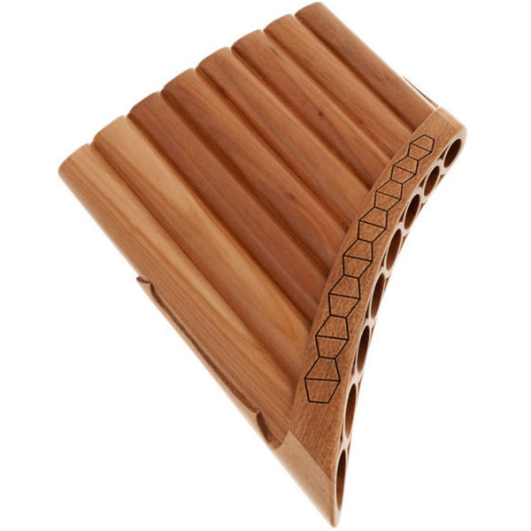 HORA FLAUTO DI PAN SOLIST SOPRANO IN DO MADE IN EUROPE 8 CANNE DO2-DO3 IN ACERO FORMA CURVA ORNAMENTO INTAGLIATO
