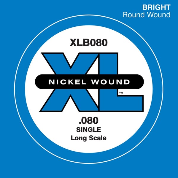 D'ADDARIO Nickel Wound Bass Guitar Single String, Long Scale, .080