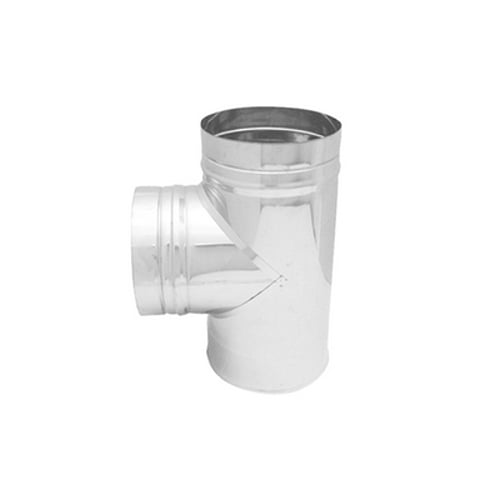 Tee in acciaio 316l a 90° per canne fumarie