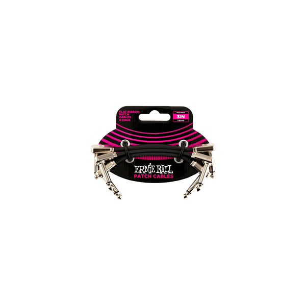 Ernie Ball 6220 Flat Ribbon Patch Cable 7,62 cm Pacco da 3