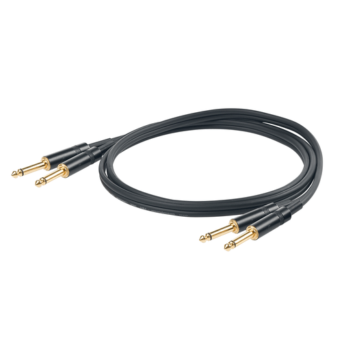 PROEL STAGE Cavo audio professionale "STEREO" con connessioni Yongsheng 2 x jack spina. Mono ? 6.3 mm &gt; 2 x jack spina Mono ? 6.3 mm. Lunghezza: 5 metri. Colore disponibile: Nero. Altre lunghezze disponibili: visualizzare le specifiche tecniche
