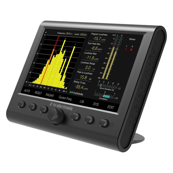TC ELECTRONIC CLARITY M DESKTOP AUDIO METER MISURATORE DI LIVELLO STEREO O 5.1 DISPLAY HD 7"
