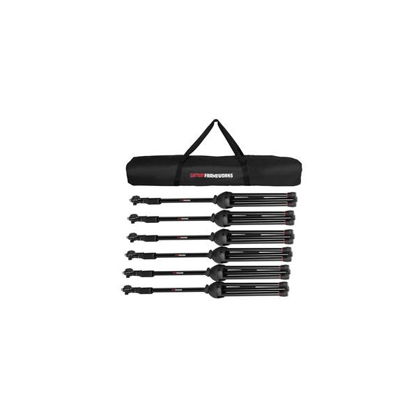 Gator Frameworks GFW-MIC-6PACKBG Set di 6 supporti microfonici con borsa per il trasporto