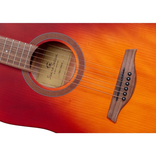 SOUNDSATION Chitarra acustica dreadnought amplificata con armrest in mogano. Modello EDGE ST DNCE-BSB