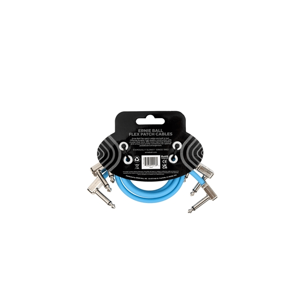 Ernie Ball 6461 Flex Patch Cable Blue 30cm 3pk