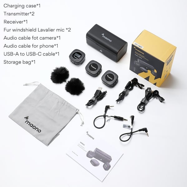 MAONO Sistema a doppio microfono wireless AU-WM821