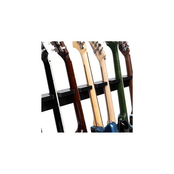 Gator Frameworks GFW-GTR-WD6RK-BLK Supporto in legno per 6 chitarre con finitura nera<br>