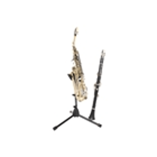 Gator Frameworks GFW-BNO-SAXFLU Supporto a treppiede per sax alto/tenore con attacco per clarinetto o flauto<br>