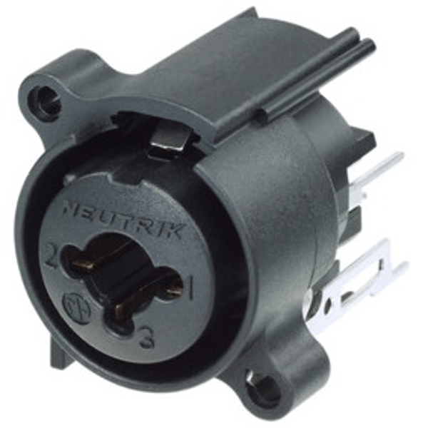 NEUTRIK NCJ6FA-V-0 PRESA COMBO XLR E JACK STEREO A PANNELLO CONTATTI DRITTI NERO