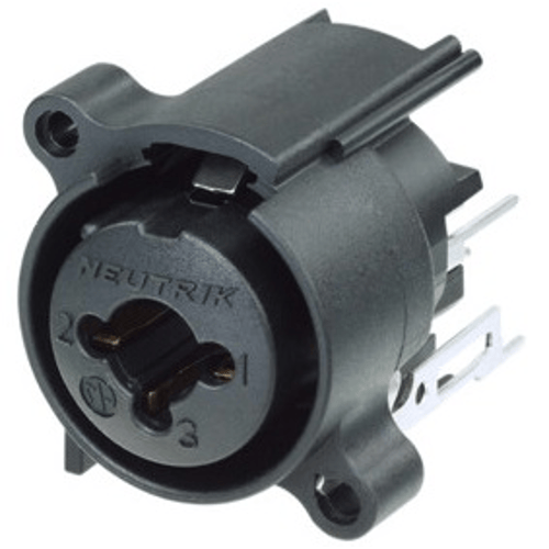 NEUTRIK NCJ6FA-V-0 PRESA COMBO XLR E JACK STEREO A PANNELLO CONTATTI DRITTI NERO