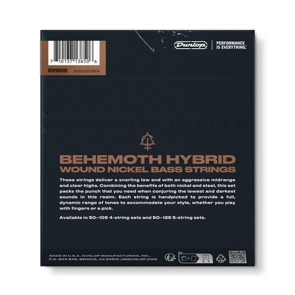 Dunlop BEHYN50105 Behemoth Hybrid Wound Nickel 50-105