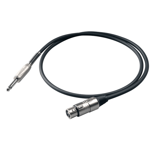 PROEL STAGE Cavo professionale per microfono con connessioni in metallo PROEL - jack mono Ø 6.3 mm -&gt; presa volante XLR 3 poli.