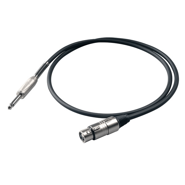PROEL STAGE Cavo professionale sbilanciato con connessioni spina jack Mono Ø 6.3 mm PROEL - presa volante XLR 3P PROEL/ S4CPRO - HPC225 - XLR3FVPRO. Lunghezza: 3 metri. Colore disponibile: Nero. Altre lunghezze disponibili: visualizzare le specifiche tecniche