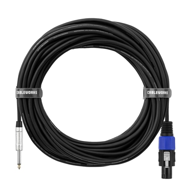 Gator Cableworks GCWB-SPK-50-1TL Cavo speaker jack TS dritto/speakon 15 m Serie Backline