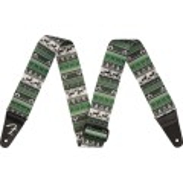 FENDER Tracolla Ugly Xmas Sweater Strap, Green Fair Isle