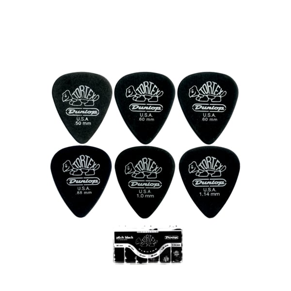 DUNLOP Box di Plettri Tortex Pitch Black, Conf. da 72 pz per Spessore. Modello 4880
