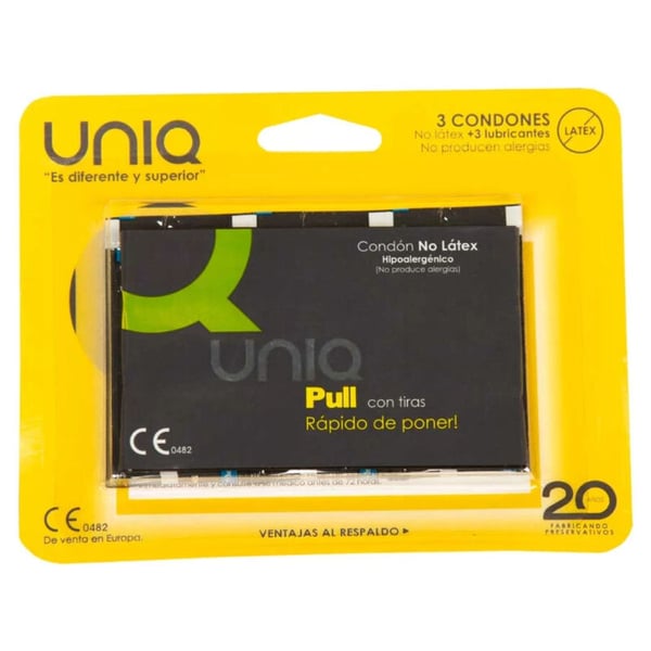 UNIQ PULL LATEXFREIE KONDOME MIT STREIFEN 3 EINHEITEN