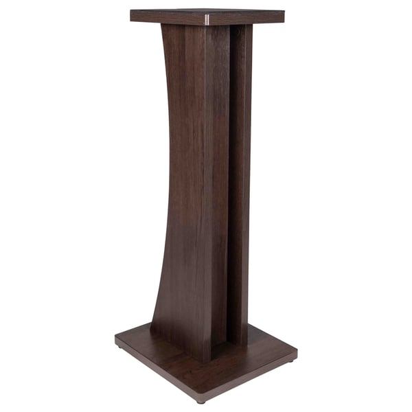Gator Frameworks GFW-ELITESPKSTMN-BRN Coppia di supporti per monitor da studio in legno con finitura marrone scuro<br>
