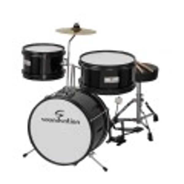 SOUNDSATION Batteria acustica per bambini da 3 fusti completa nera