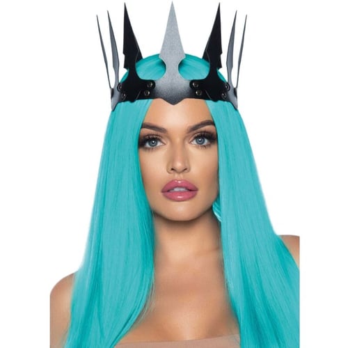 LEG AVENUE ACCESSORIES LEG AVENUE - CORONA MALEFICENT IN PELLE SINTETICA CON BORCHIE NERA