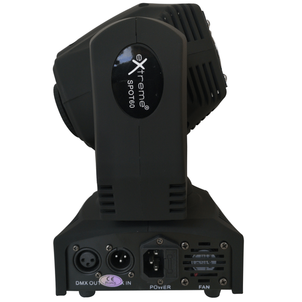 EXTREME SPOT 60 MINI TESTA MOBILE SPOT A LED 60 WATT 7 COLORI 7 GOBO DMX - AUTO - SOUND ACTIVE - MASTER SLAVE