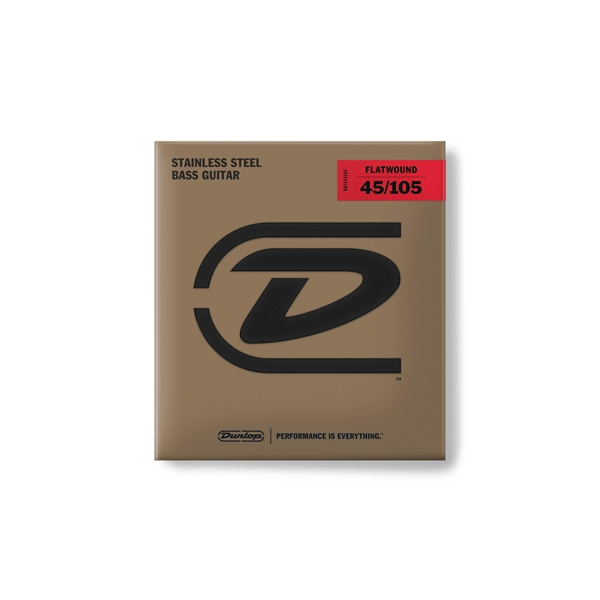 Dunlop DBFS45105 Corde Flatwound per basso 45-105 Medium-4/Set