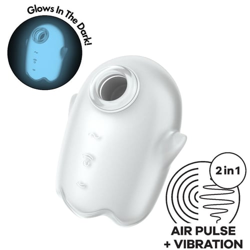SATISFYER AIR PULSE SATISFYER - GHOST AIR PULSE & VIBRATORE BIANCO