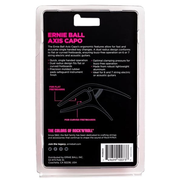Ernie Ball Axis Capo 9600 Nero