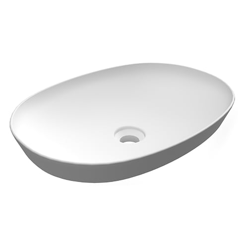 Lavabo ad incasso ovale senza foro variant 50 x 36 cm