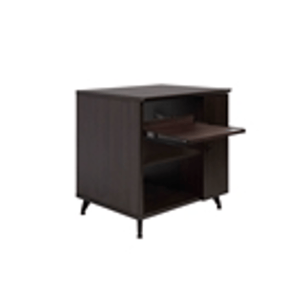 Gator Frameworks GFW-ELITESIDECAR-BRN Mobile rack sidecar cabinet in legno con finitura noce scuro<br>