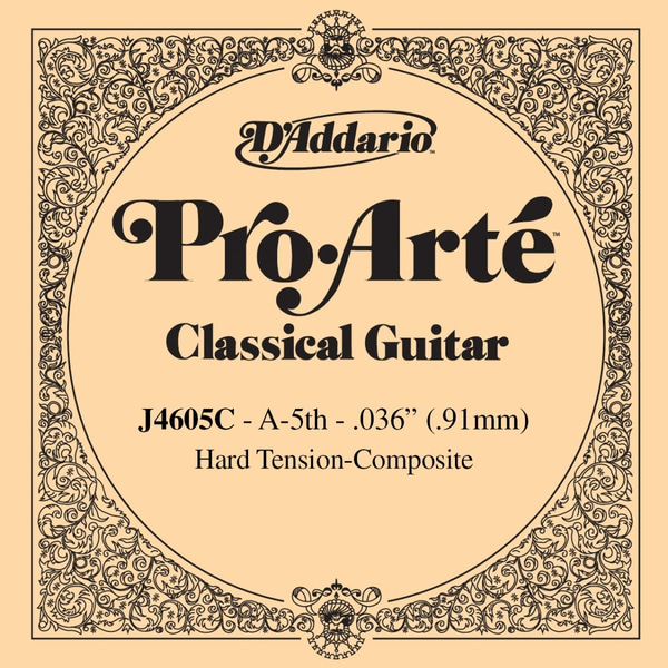 D'ADDARIO Pro-Arte Nylon Classical Guitar Single String, Hard Tension, Fifth String