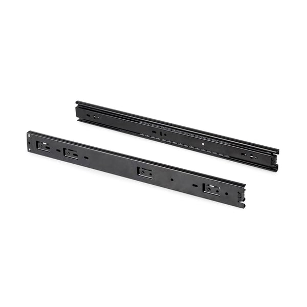 2 Pezzi Guide Per Cassetti A Estrazione Totale 185 Mm – Montaggio Laterale Con Cuscinetti A Sfera, Portata 45 Kg, Silenziose E Resistenti (Nero)
