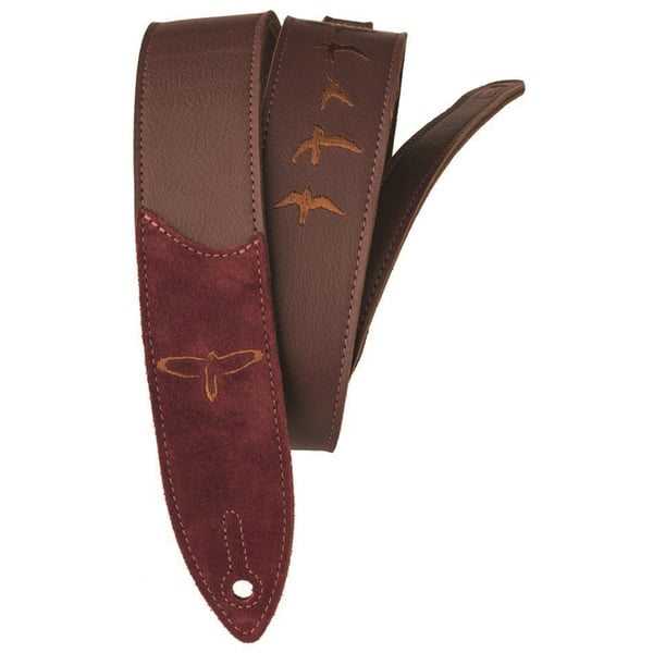 PRS Premium Leather Strap, Birds Embroid Burgundy (102079::009:)