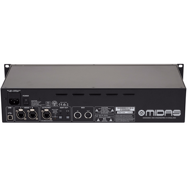 MIDAS DL16 STAGE BOX DIGITALE PER SERIE M32 CON 16 PREAMPLIFICATORI MICROFONICI 8 USCITE XLR OUT ADAT USB AESEBU MIDI