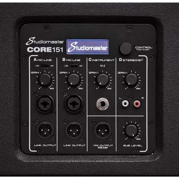 STUDIOMASTER Sistema ad Array Curvo con 3x 8" Full range, 12x 1" Dome Tweeter e Subwoofer Bass-Reflex Attivo da 15". Modello CORE151