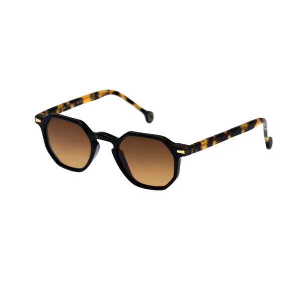 サングラス KYME Kyme - ALAIN COL 1 - KYMINI - black & yellow tortoise Kyme Eyewear Alain: rectangular vintage sunglasses