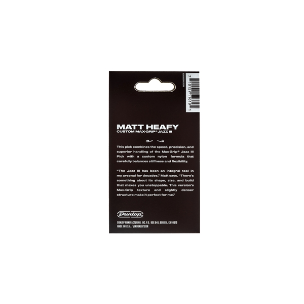 Dunlop 471P3SMH Matt Heafy Max Grip Jazz Player's Pack/6